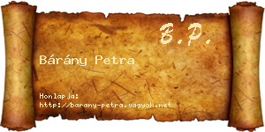 Bárány Petra névjegykártya