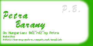 petra barany business card
